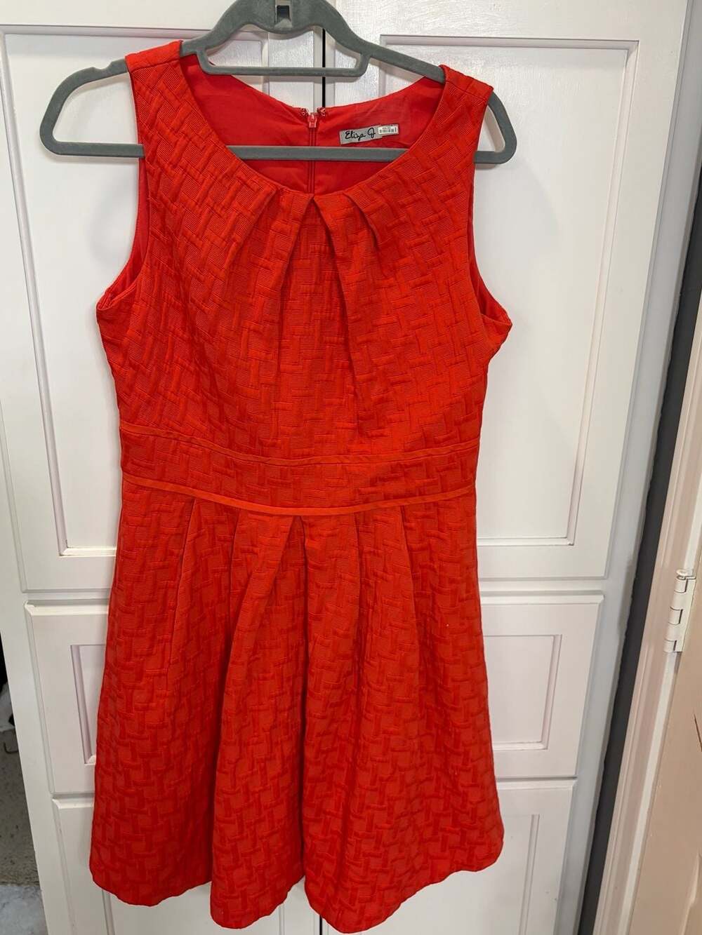 Eliza J Sleeveless Jacquard Fit Flare Dress with Pockets  12P Cocktail Wedding C